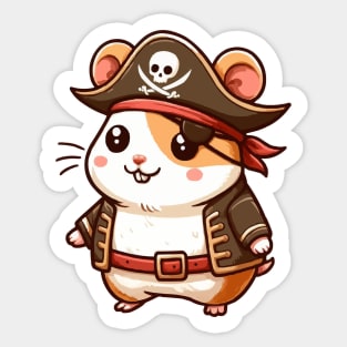 cute pirate hamster Sticker